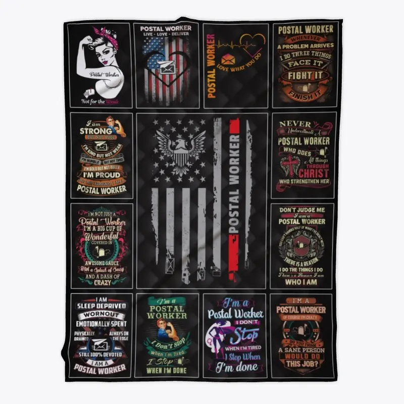 Awesome Postal Worker Collage Blanket