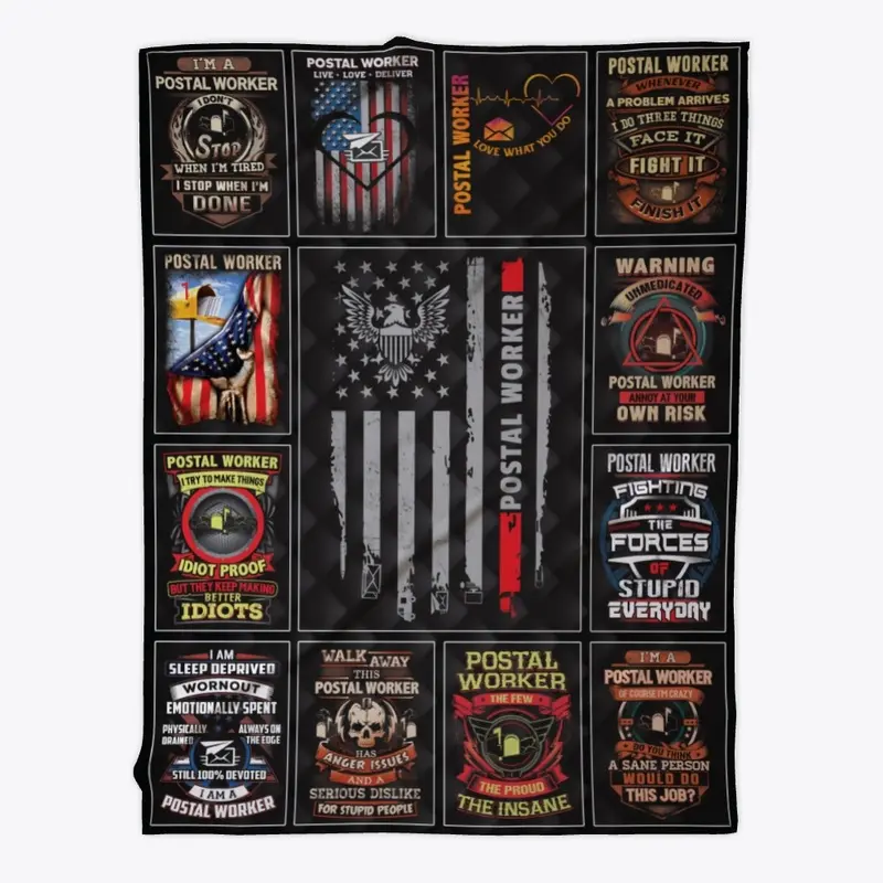 Awesome Postal Worker Collage Blanket